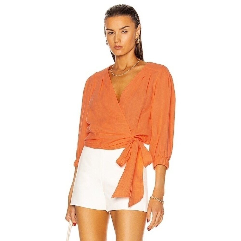 New Smythe Wrap Top in Tangerine